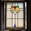 ステンドグラス　アンティーク（椿とハート）