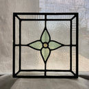 ステンドグラス　アンティーク（黄緑花・大）